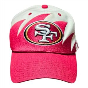 San Francisco 49ers Shark Tooth‎ Reebok Vintage Hat White Red Retro Cap Football